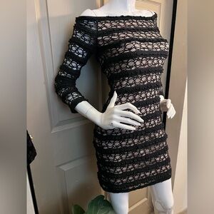 Chic Black Lace Long Sleeve Dress